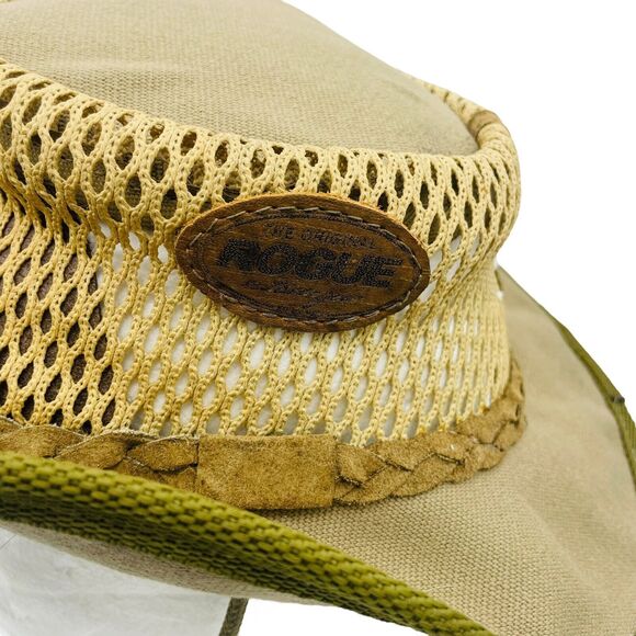 The Original Rogue Handcrafted Hat Breezy Sun Vent Safari Suede Leather Small - Picture 3 of 7